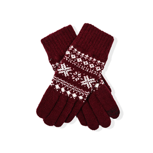 Color Contrast Design Knitted Fashion Versatile Gender Free Knitted Gloves