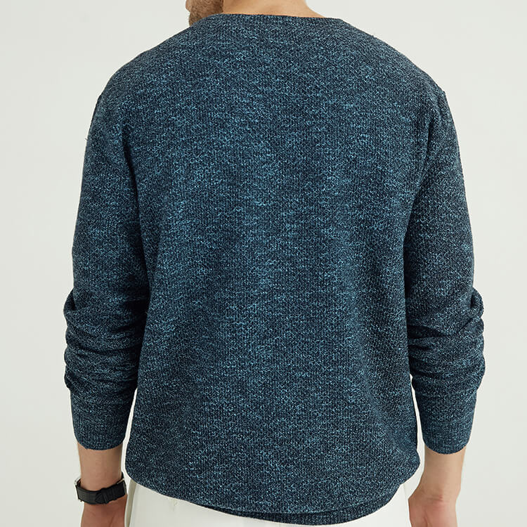 Custom Made Winter Mens Round Neck Acrylic Blend Melange Plain Knit Sweater
