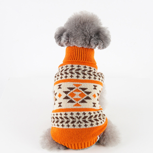 Personalized Puppier Dog Xmas Knitted Jacquard Sweater Coat Turtleneck Ugly Christmas Sweater 