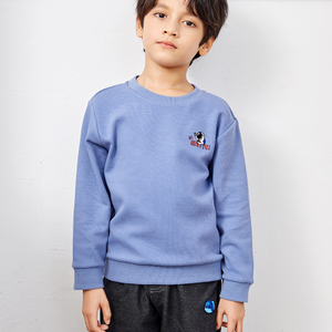 Blue Crew Neck Long Sleeve Classic Design Astronaut Boy Sweatshirt